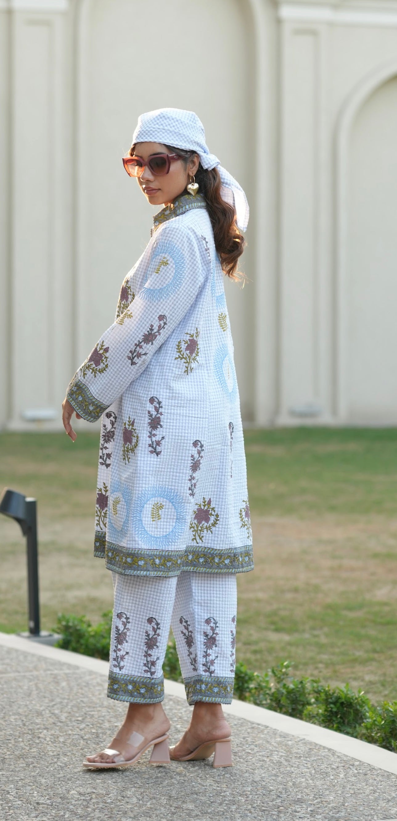 Vintage Veranda - Ash Grey Cotton Hand Block Set
