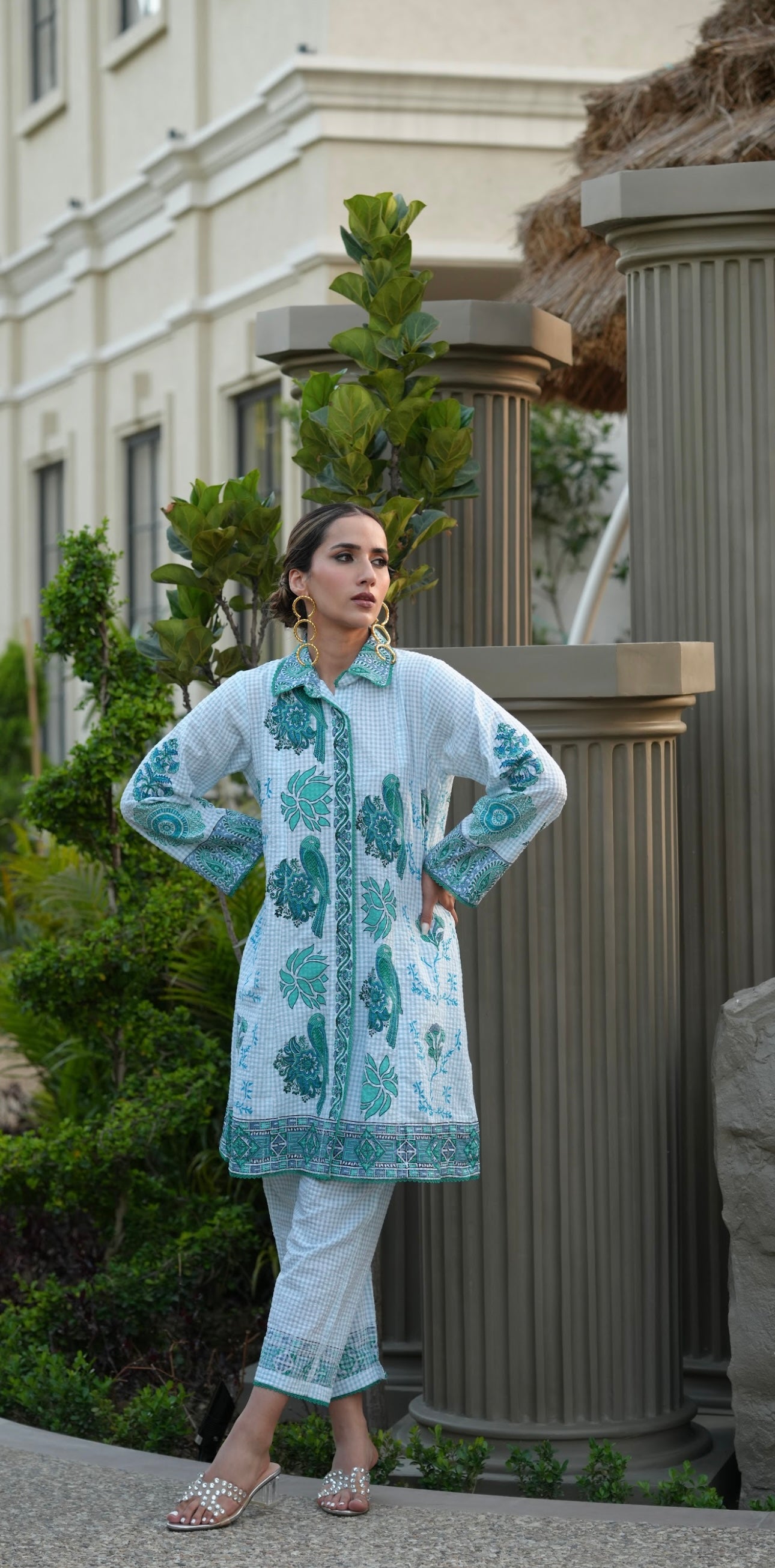 Vintage Veranda - Venus Blue Handblock set