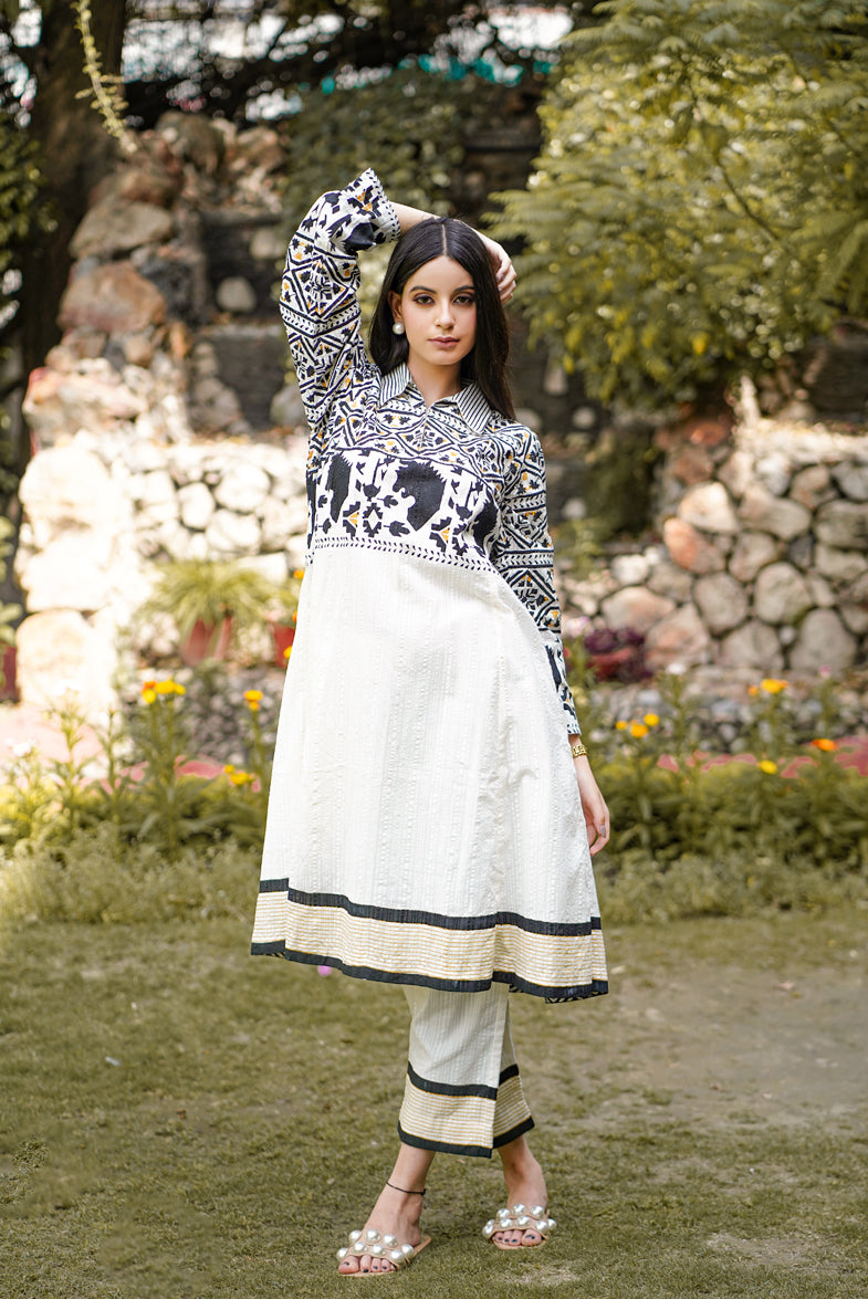 Reasonable Price Block Prined Off White Handloom Cotton Suit Brampton, Victoria, Canada
