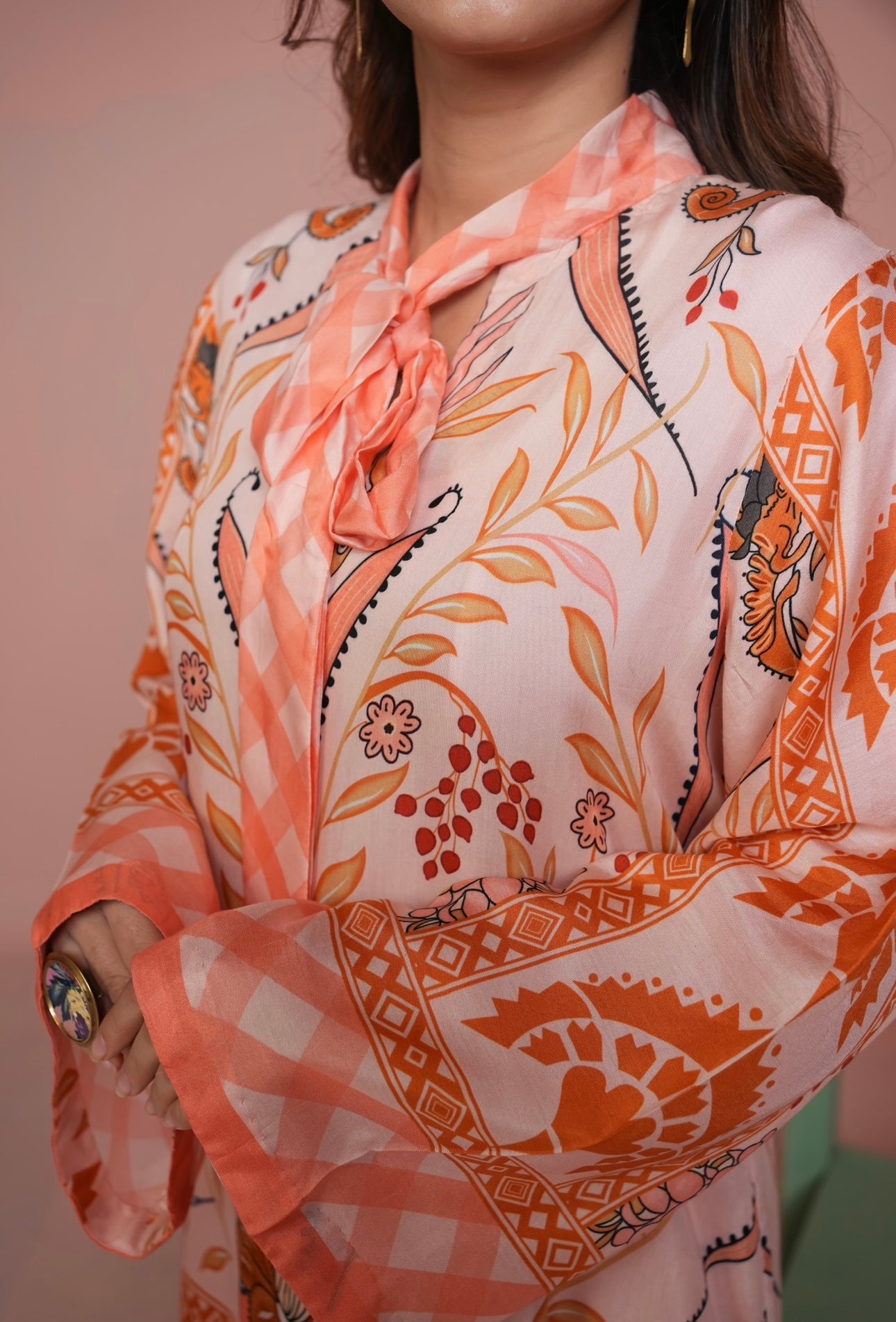 Peach Gingham - Garden of Thoughts collection