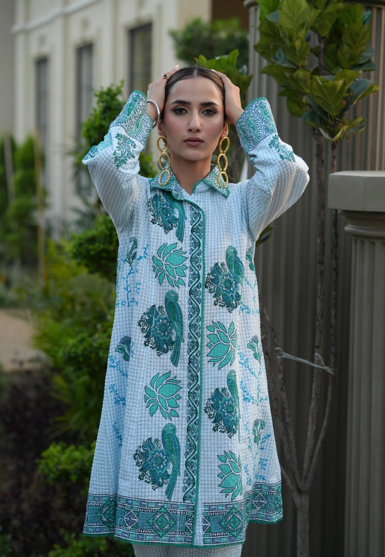 Vintage Veranda - Venus Blue Handblock set
