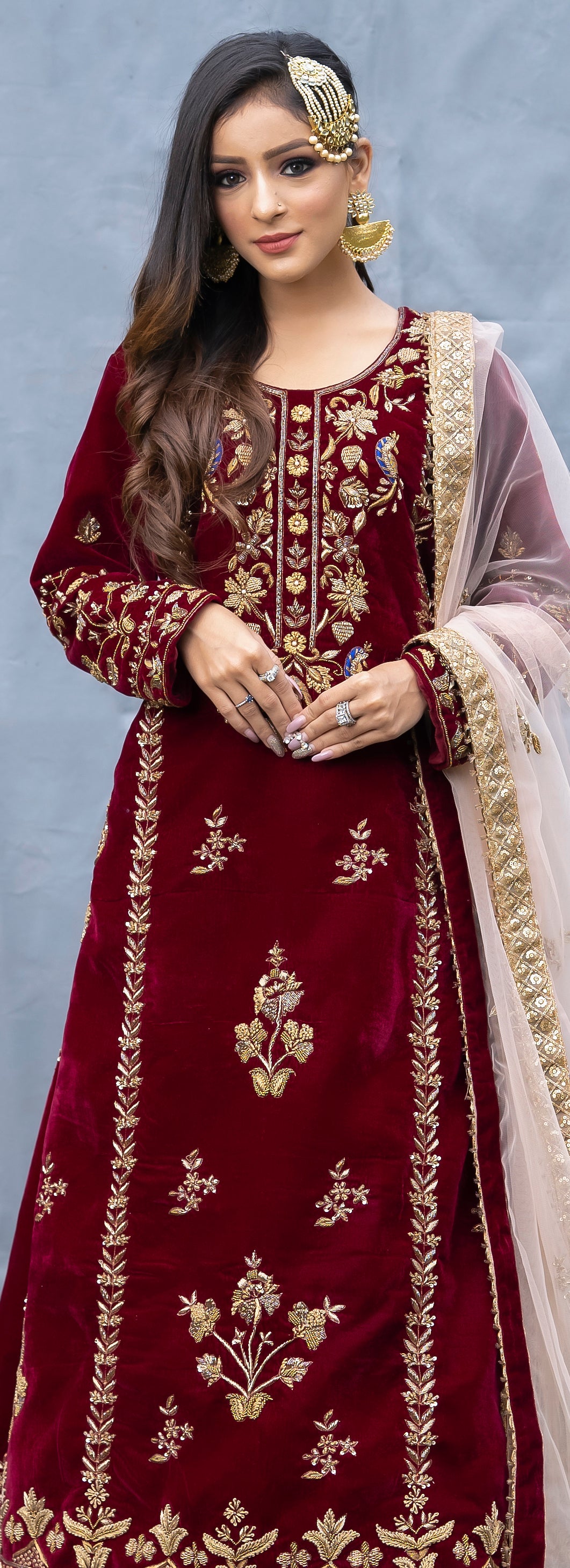 Velvet Peacock Embroidery Skirt Set Los Angeles