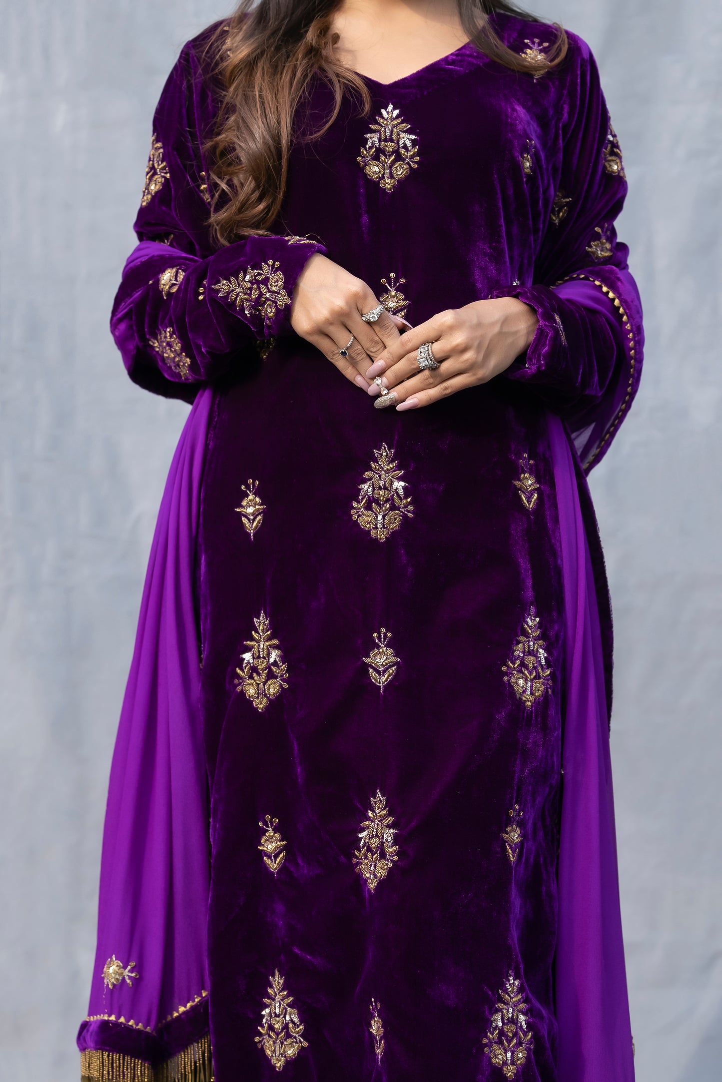 velvet zardozi embroidery suit Vancouver