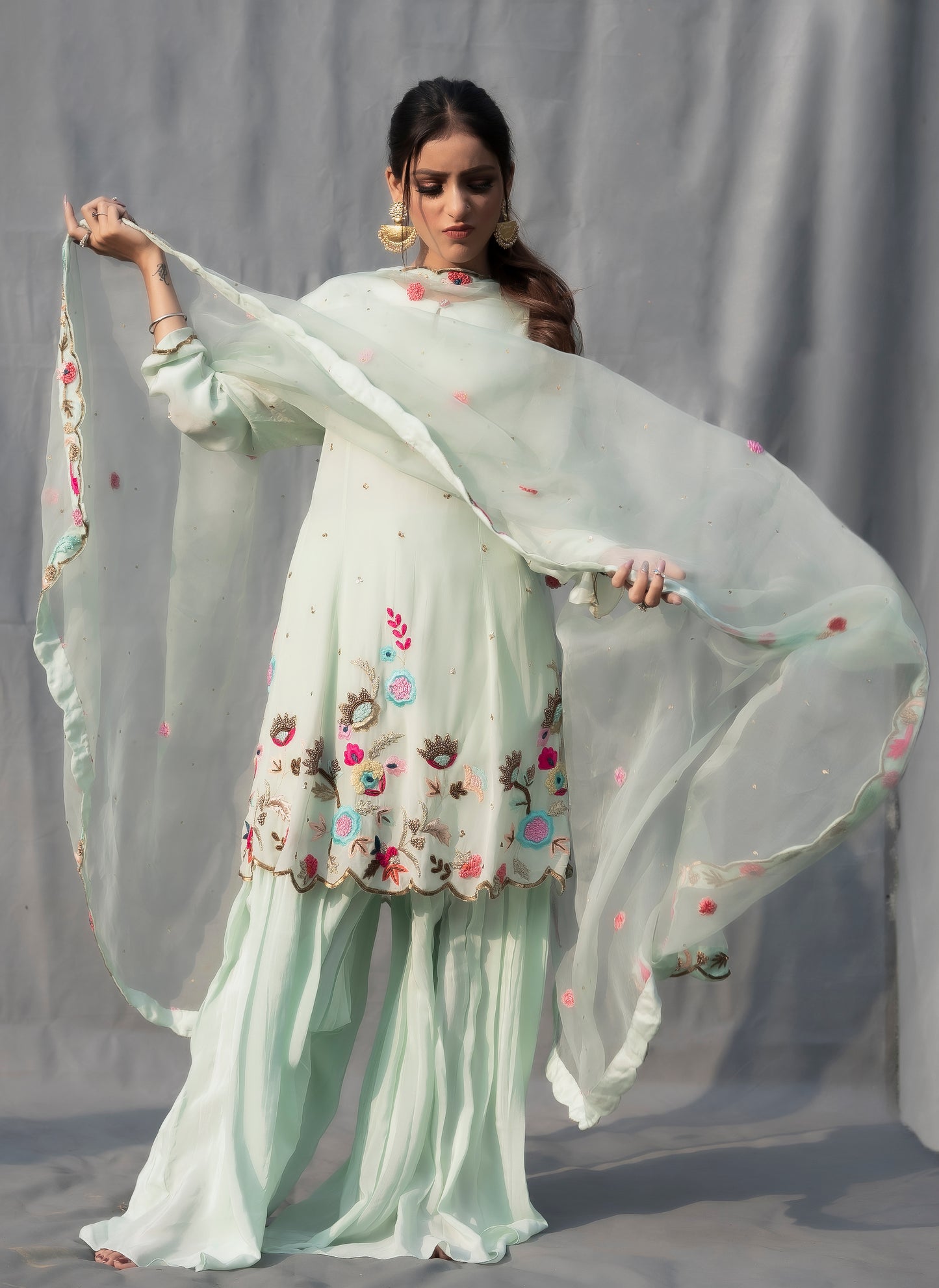 Crepe Fabric Gharara Set Rome, Italy