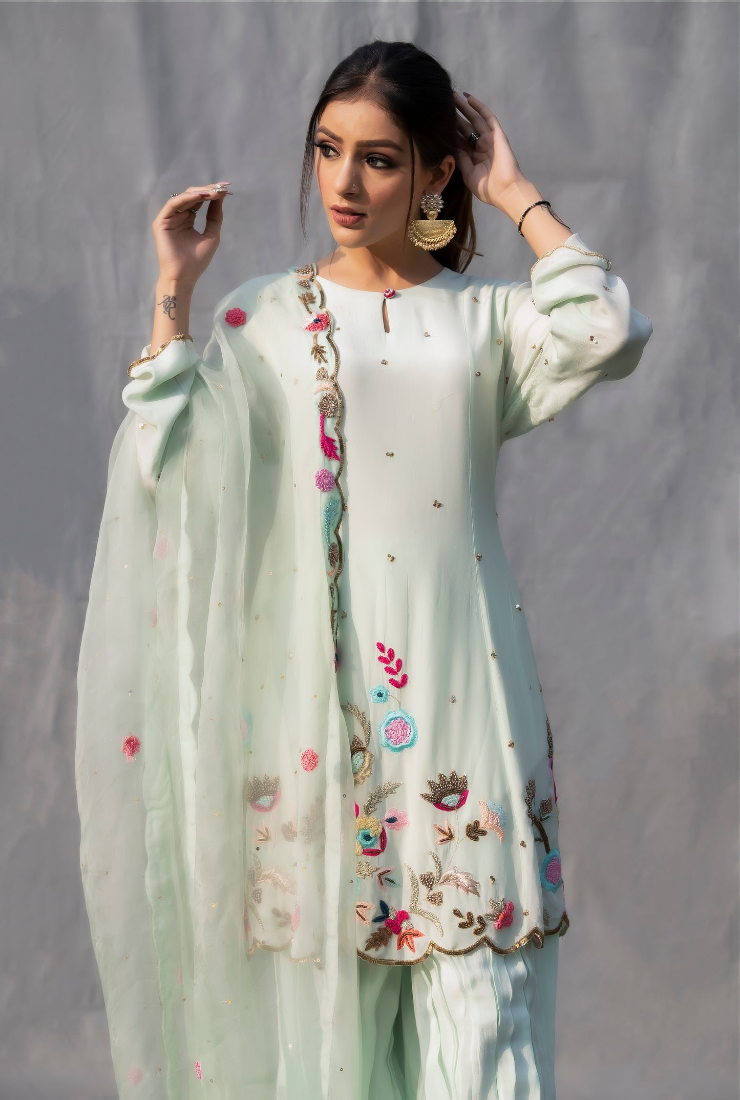 Ice Blue Gharara Set Bradford, UK