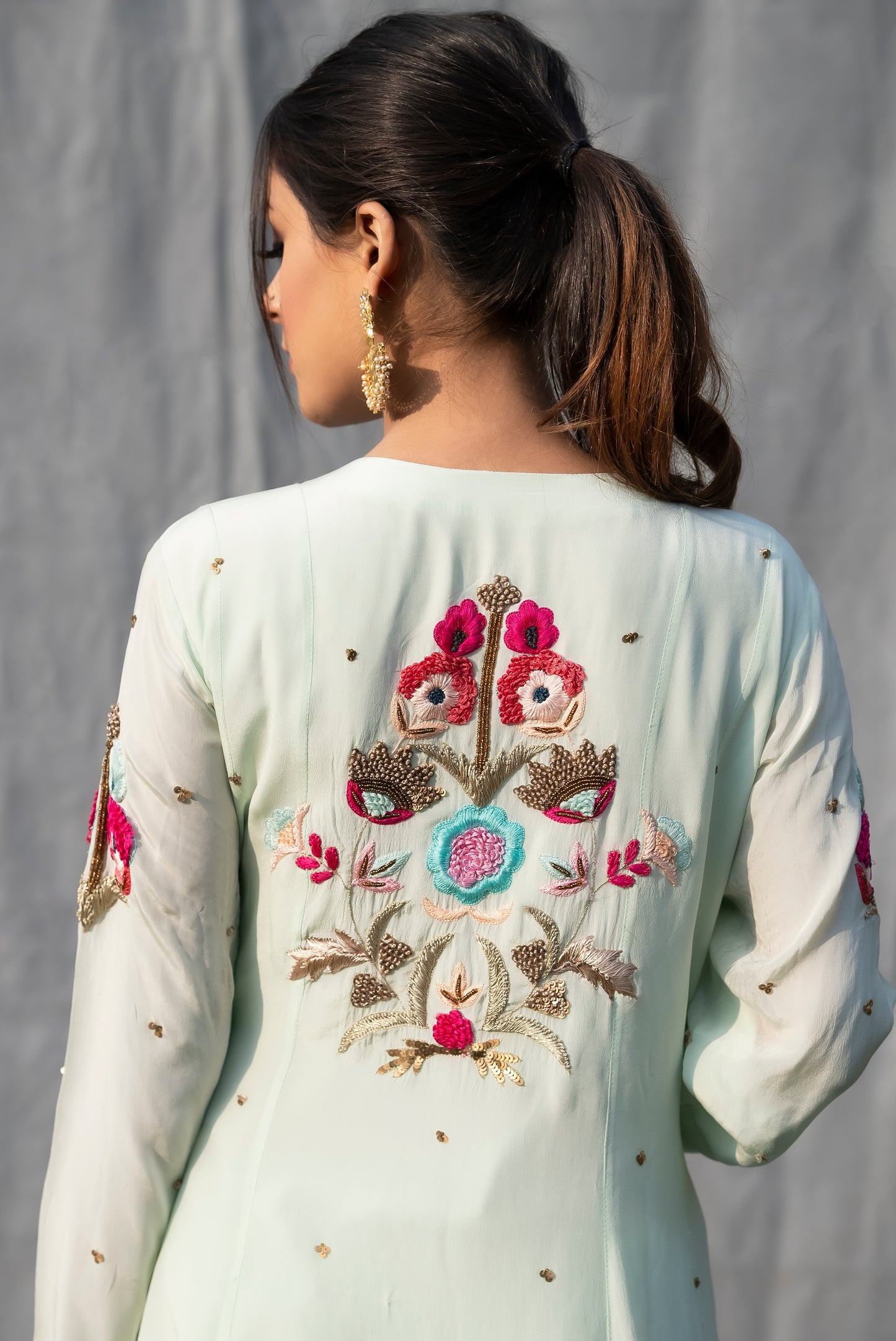 Anchor Zardozi Ice Blue Gharara Set Jalandhar, India