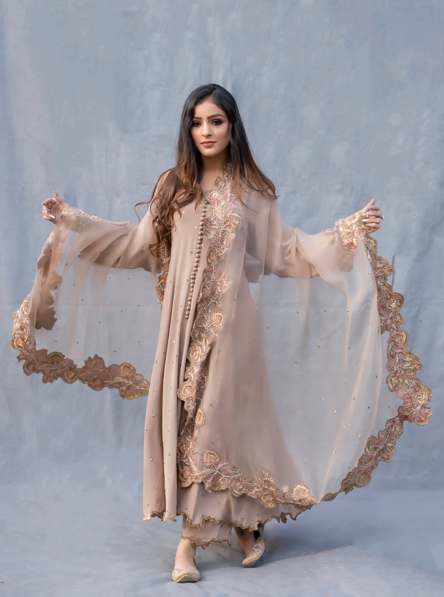 Anarkali Resham Hand Embroidered Suit Set Toronto, Canada