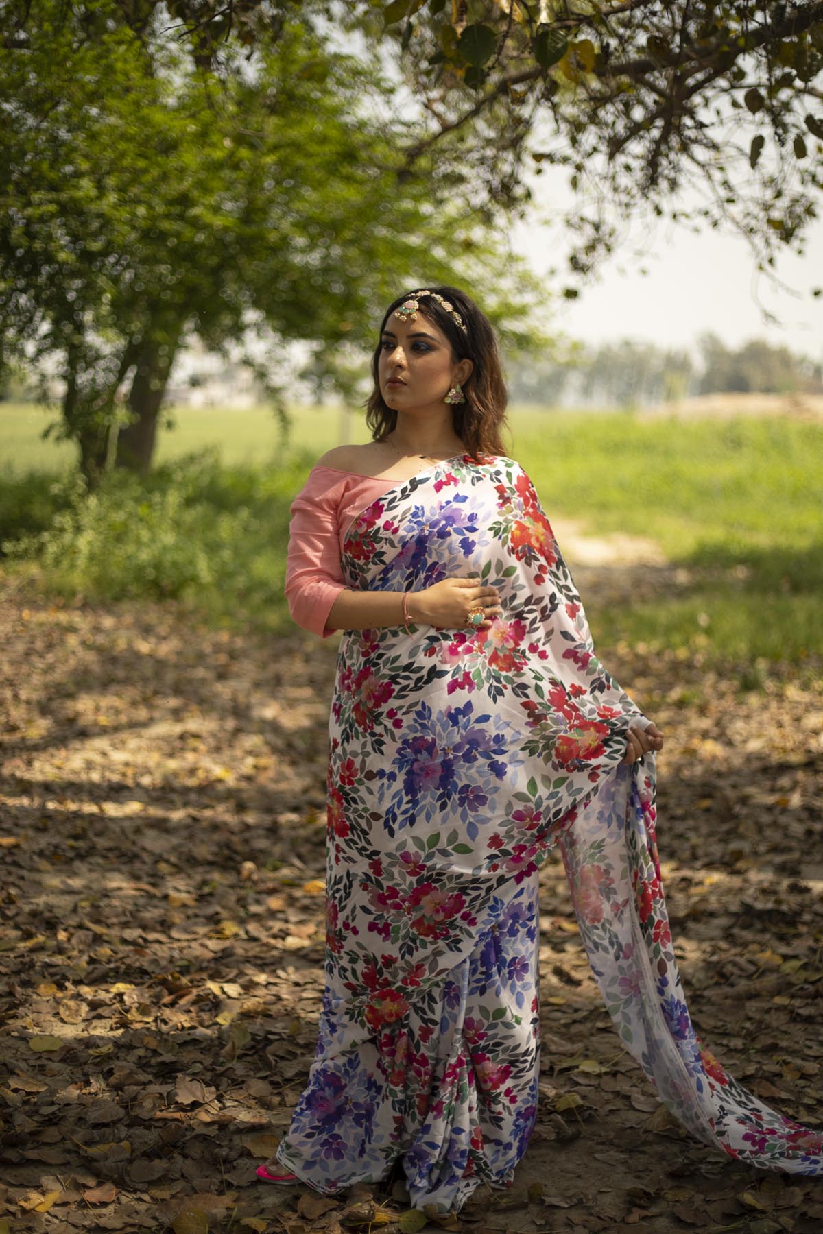 Traditional Chinnon Print Saree Rome, Italy