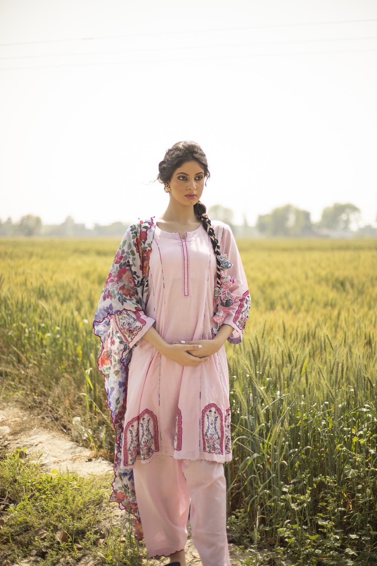 Pink color Linen Cotton kurta set Canterbury, UK