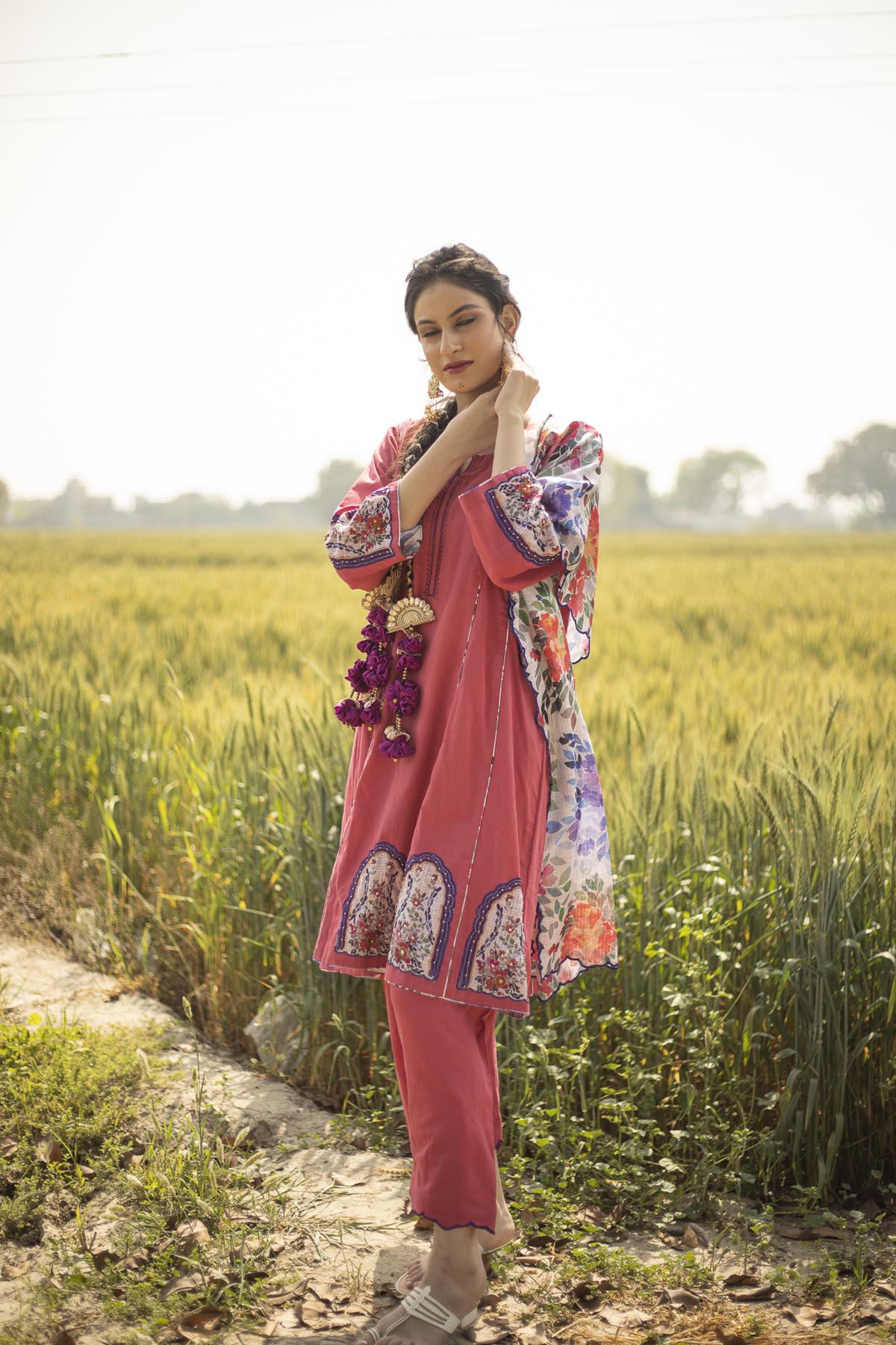 Linen Cotton Embroidered Kurta Set Bristol, UK