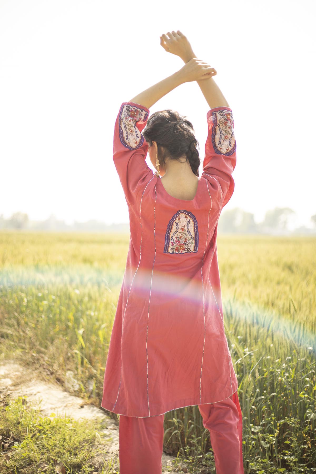Linen Cotton Embroidered Kurta Set Surrey, Canada