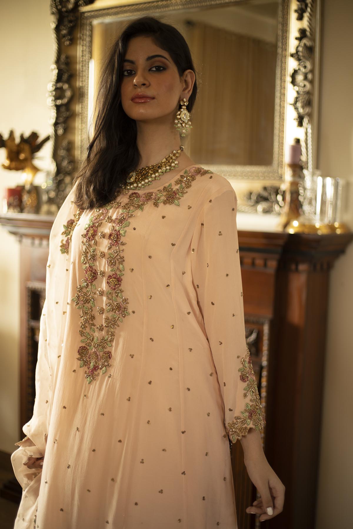 Anarkali Threadwork embroidery Gharara SetChicago,USA