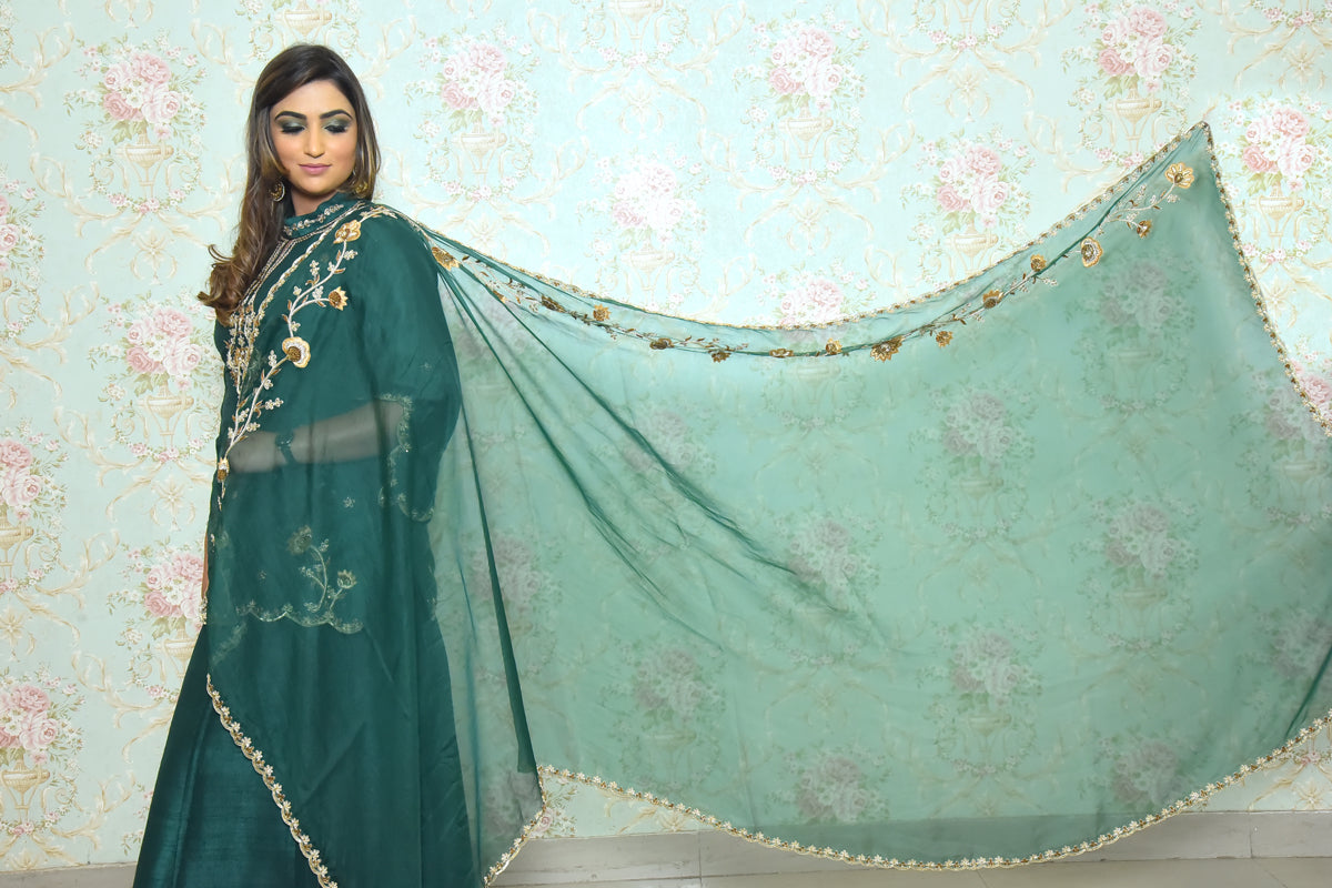 Elegant Green Peacock Lehenga Set Edmonton,Canada