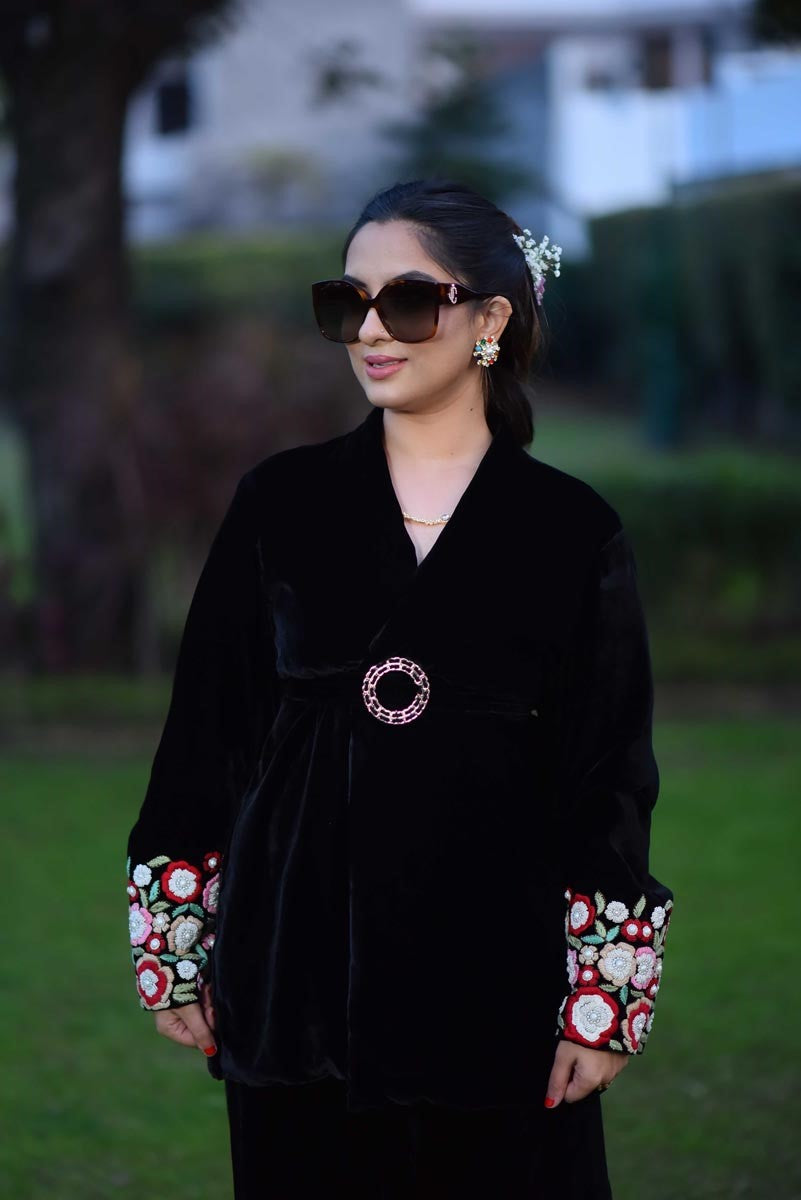 Black Velvet Co-Ord Set India