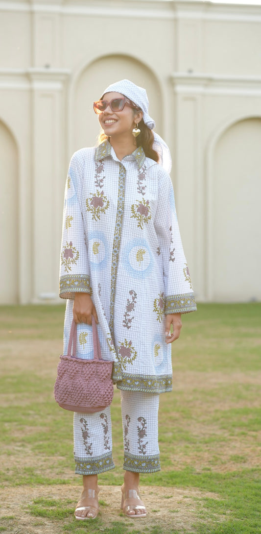 Vintage Veranda - Ash Grey Cotton Hand Block Set