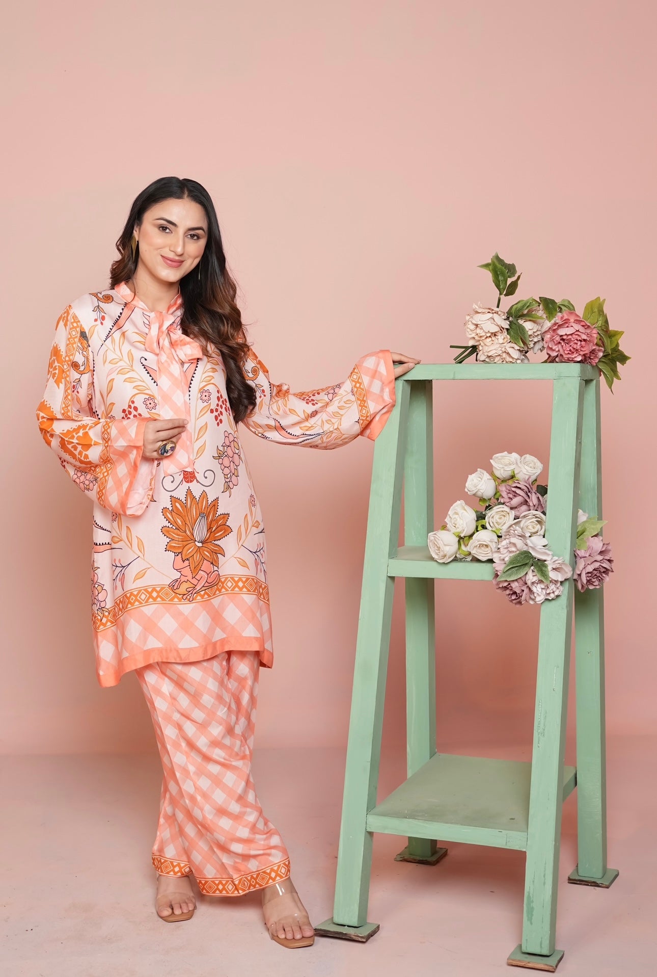 Peach Gingham - Garden of Thoughts collection