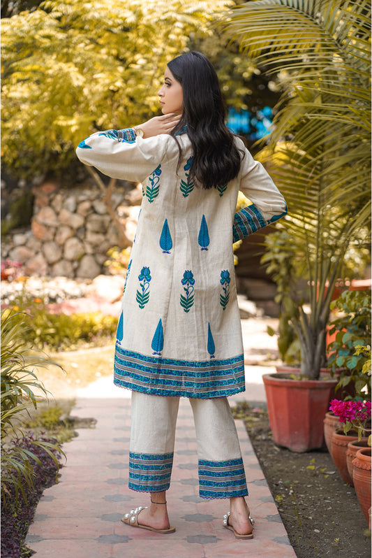 Chinar designer Kalidar Handloom Block Printed Cotton Suit set by Anahyta Arora  Designer Studio in Amritsar