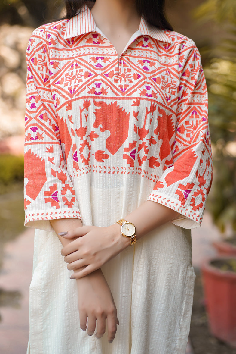Savaar Kalidar Block Printed Handloom Cotton Designer Suit Jalandhar, Patiala