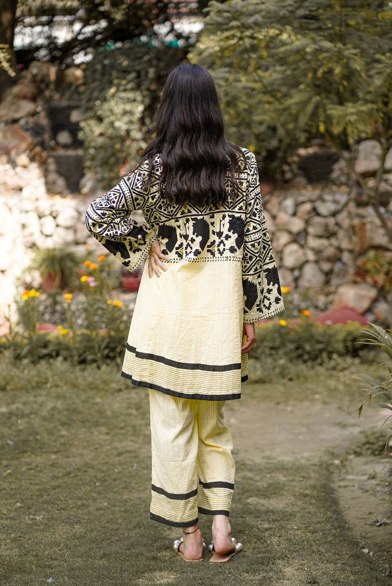Savaar Kalidar Block Printed Handloom Cotton Suit Set