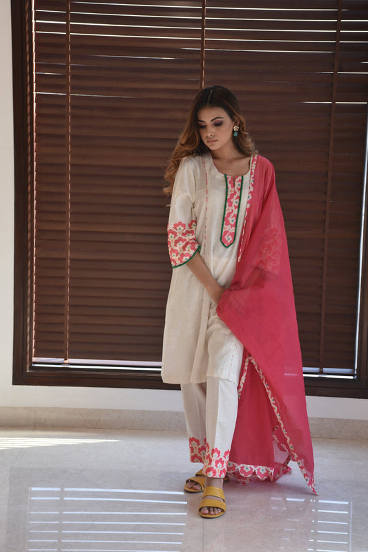 Linen Cotton Suit With Doria Dupatta Carlisle, UK