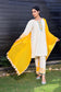 Yellow Linen Cotton With Doria Dupatta Suit Set