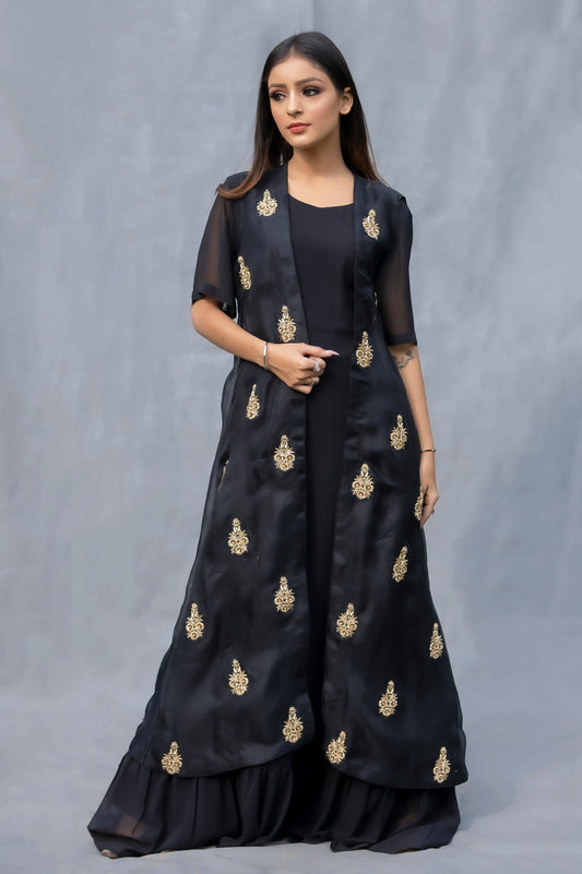 Ruffled Anarkali Jacket Set California,USA