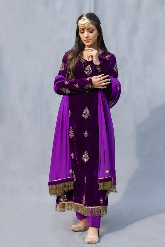 purple embroidery suit amritsar