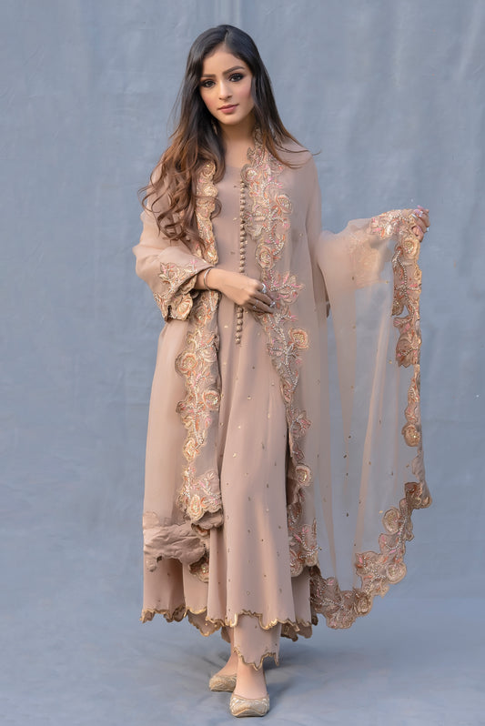 Anarkali Hand Embroidered Suit Set Patiala, Punjab