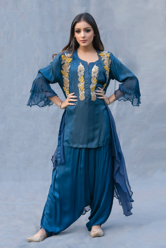 Blue Jacket Dhoti Set Punjab,India