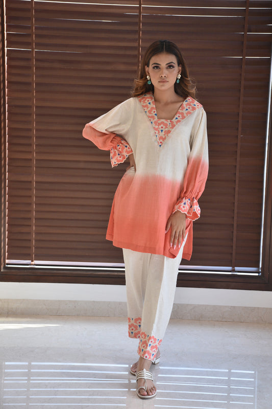 Tie Dye peach color co-ord set Chandigarh, India
