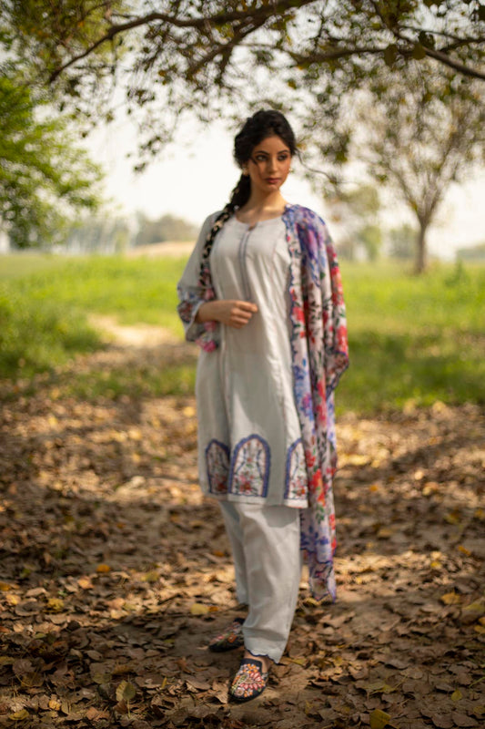 Powder blue Linen Cotton kurta set Toronto, Canada
