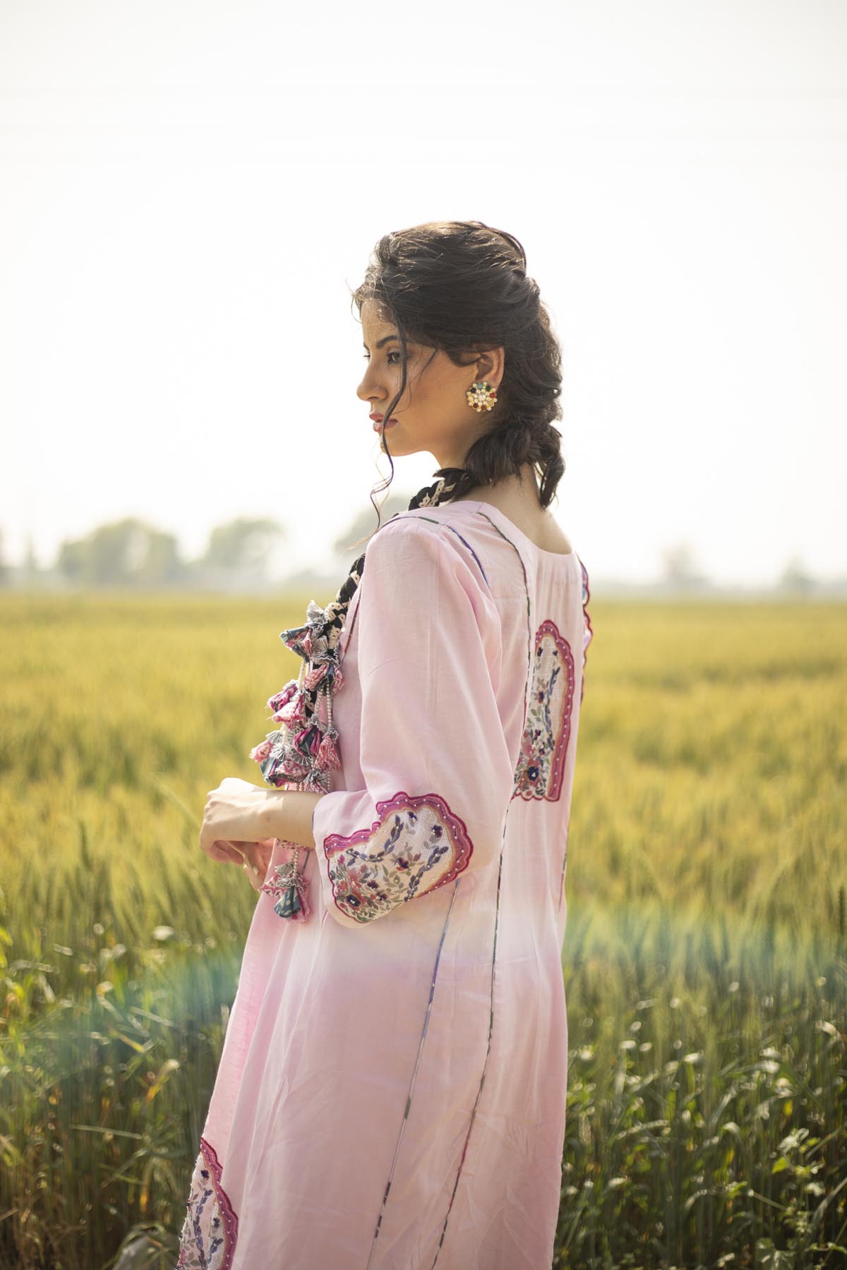Stunning Indian Linen Kurta Suit Set, Punjab