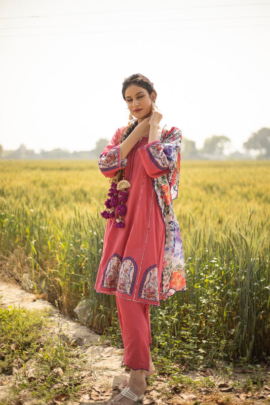 Linen Cotton Embroidered Kurta Set Bristol, UK