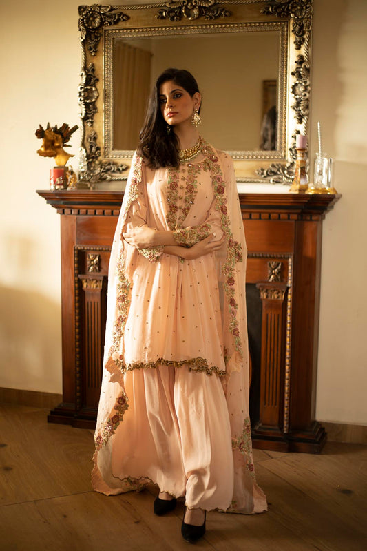 Blush Anarkali Gharara Set Canterbury,UK