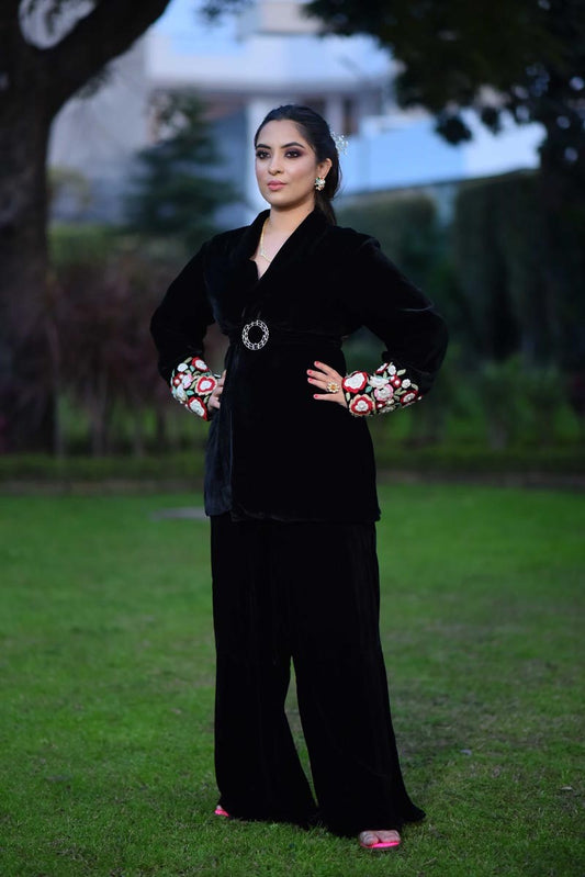 Black Velvet Blazer Co-Ord Set